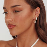 Isadore Hoop And Stud Earrings Set Gold Pearl