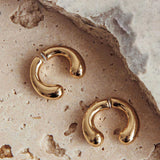 Chiara Half Hoop Stud Earrings Gold