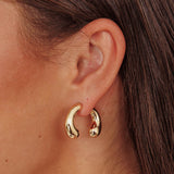 Chiara Half Hoop Stud Earrings Gold