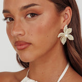 Kaley Flower Earrings Pearl