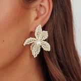 Kaley Flower Earrings Pearl