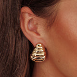 Lune Ridged Croissant Earrings Gold