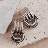 Georgina Loop Earrings Dark Silver