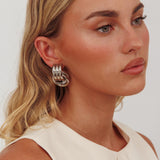 Georgina Loop Earrings Dark Silver