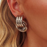 Georgina Loop Earrings Dark Silver