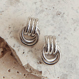 Shiloh Loop Earrings Dark Silver