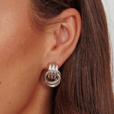Shiloh Loop Earrings Dark Silver
