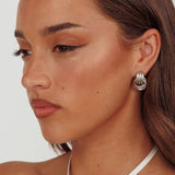 Shiloh Loop Earrings Dark Silver
