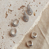 Tristan Earrings Set Silver Diamante