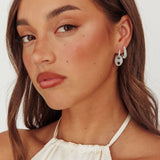 Tristan Earrings Set Silver Diamante