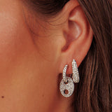 Tristan Earrings Set Silver Diamante