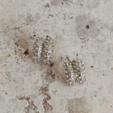 Eliza Pave Earrings Silver Diamante