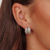 Eliza Pave Earrings Silver Diamante