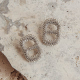Glitz Pull Tab Earrings Silver Diamante