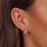 Billie Diamante Pebble Earrings Dark Silver