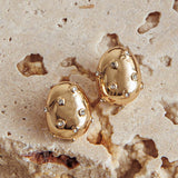 Billie Diamante Pebble Earrings Gold