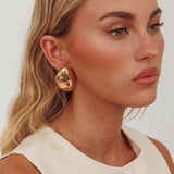 Sassie Irregular Pebble Earrings Gold