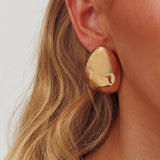 Sassie Irregular Pebble Earrings Gold