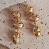 Amy Pebble Droplet Earrings Gold