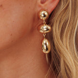 Amy Pebble Droplet Earrings Gold