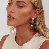 Amy Pebble Droplet Earrings Gold
