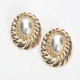 Nailah Pearl Cabochon Earrings Gold/Pearl