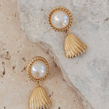 Valentina Tassel Pearl Earrings Gold/Pearl