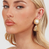 Valentina Tassel Pearl Earrings Gold/Pearl