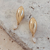 Tamieka Marquise Droplet Earrings Gold/Diamante