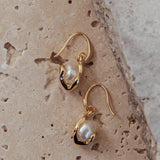 Saralee Pearl Drop Earrings Gold/Pearl