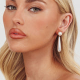 Anndrea Teardrop Earrings Pearl