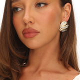 Jada Irregular Textured Earrings Gold/Silver