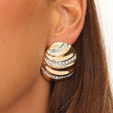 Jada Irregular Textured Earrings Gold/Silver