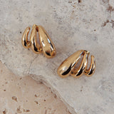 Lilly Ridged Earrings Gold