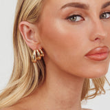 Lilly Ridged Earrings Gold