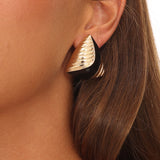 Beverly Triangle Earrings Gold/Black