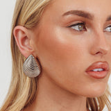 Jacinta Shell Earrings Dark Silver