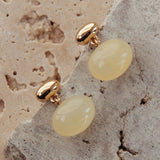 Love Song Oval Cabochon Earrings Gold/Ivory Tort