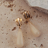 Salem Droplet Earrings Gold/Ivory Tort