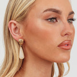 Salem Droplet Earrings Gold/Ivory Tort