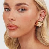 Silvia Geometric Earrings Gold/Ivory Tort