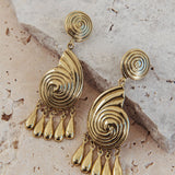 Barbados Spiral Shell Earrings Brushed Gold