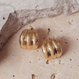 Melanie Ridged Earrings Gold
