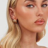 Melanie Ridged Earrings Gold