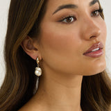 Arna Baroque Pearl Drop Earrings Gold/Pearl