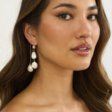 Ninette Faux Pearl Droplet Earrings Gold/Pearl