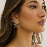 Monika Acrylic Flower Earrings Clear