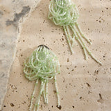 Andora Layered Tassel Bead Earrings Mint