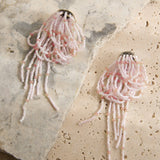 Andora Layered Tassel Bead Earrings Soft Pink