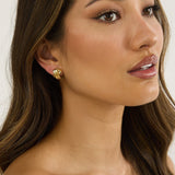 Miya Ridged Criss-Cross Earrings Gold